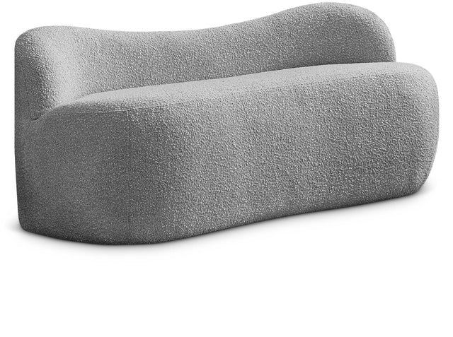Flair Grey Boucle Fabric Bench - Ella Furniture