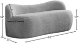 Flair Grey Boucle Fabric Bench - Ella Furniture