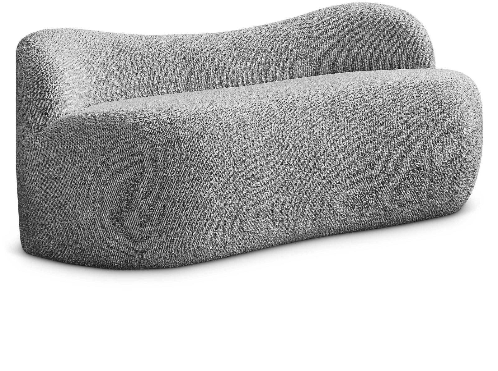 Flair Grey Boucle Fabric Bench - Ella Furniture