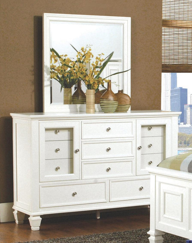 Sandy Beach Rectangular Mirror White - Ella Furniture