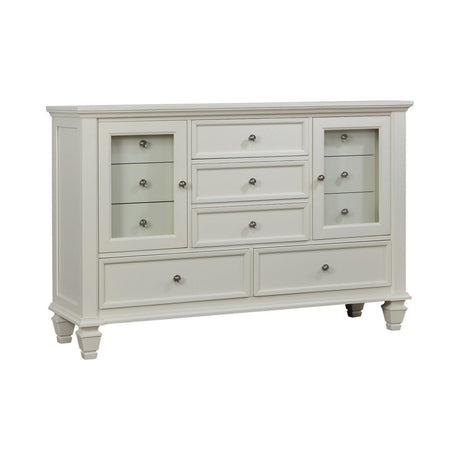 Sandy Beach 5-Drawer Rectangular Chest White - Ella Furniture