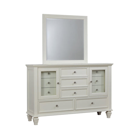Sandy Beach Rectangular Mirror White - Ella Furniture