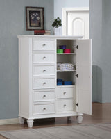 Sandy Beach 8-Drawer Man’s Chest Storage White - Ella Furniture