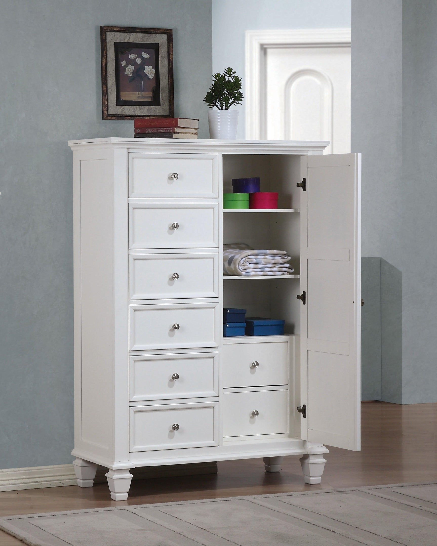 Sandy Beach Rectangular Mirror White - Ella Furniture