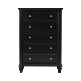 Sandy Beach 5-Drawer Chest Black - Ella Furniture