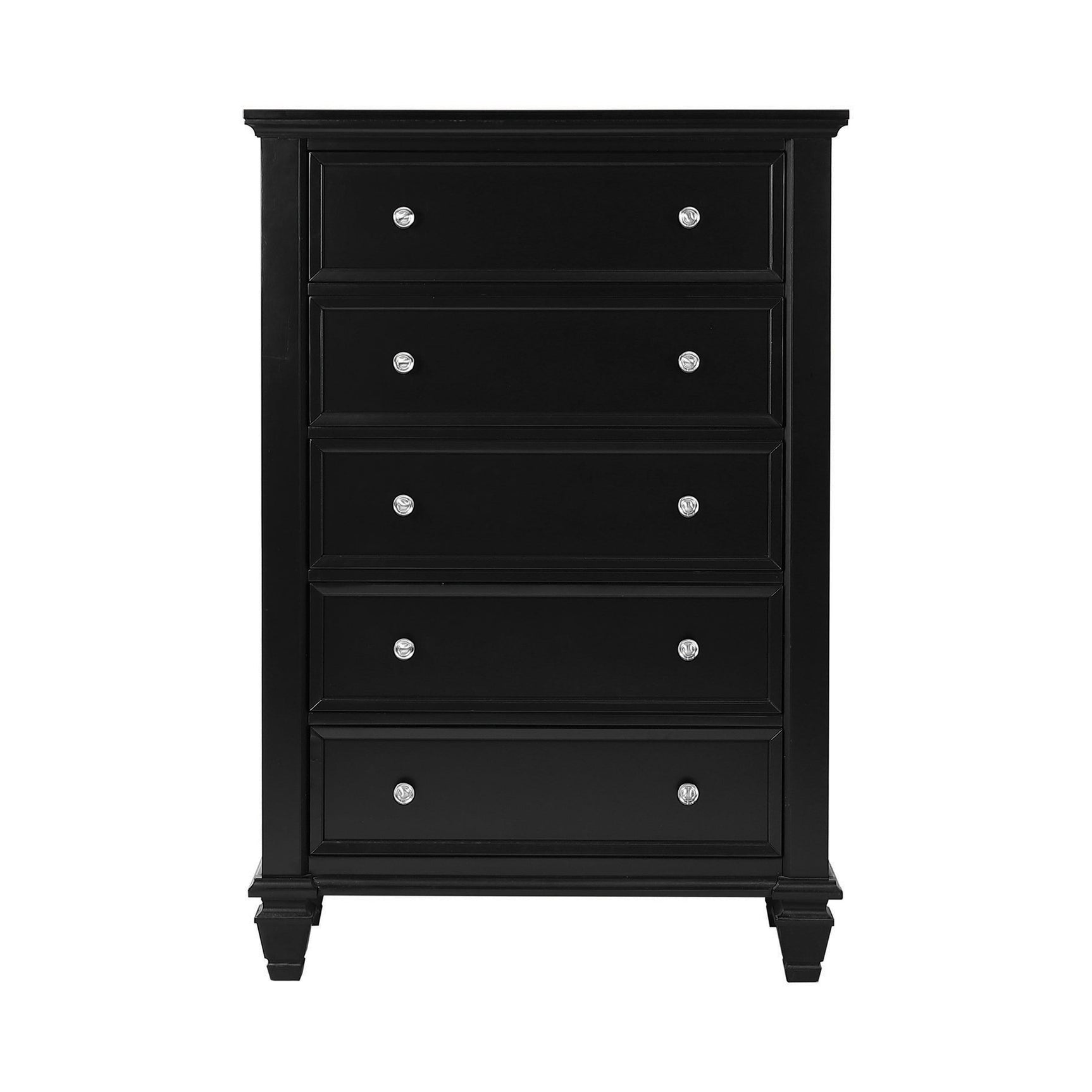 Sandy Beach 5-Drawer Chest Black - Ella Furniture