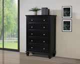 Sandy Beach Vertical Dresser Mirror Black - Ella Furniture