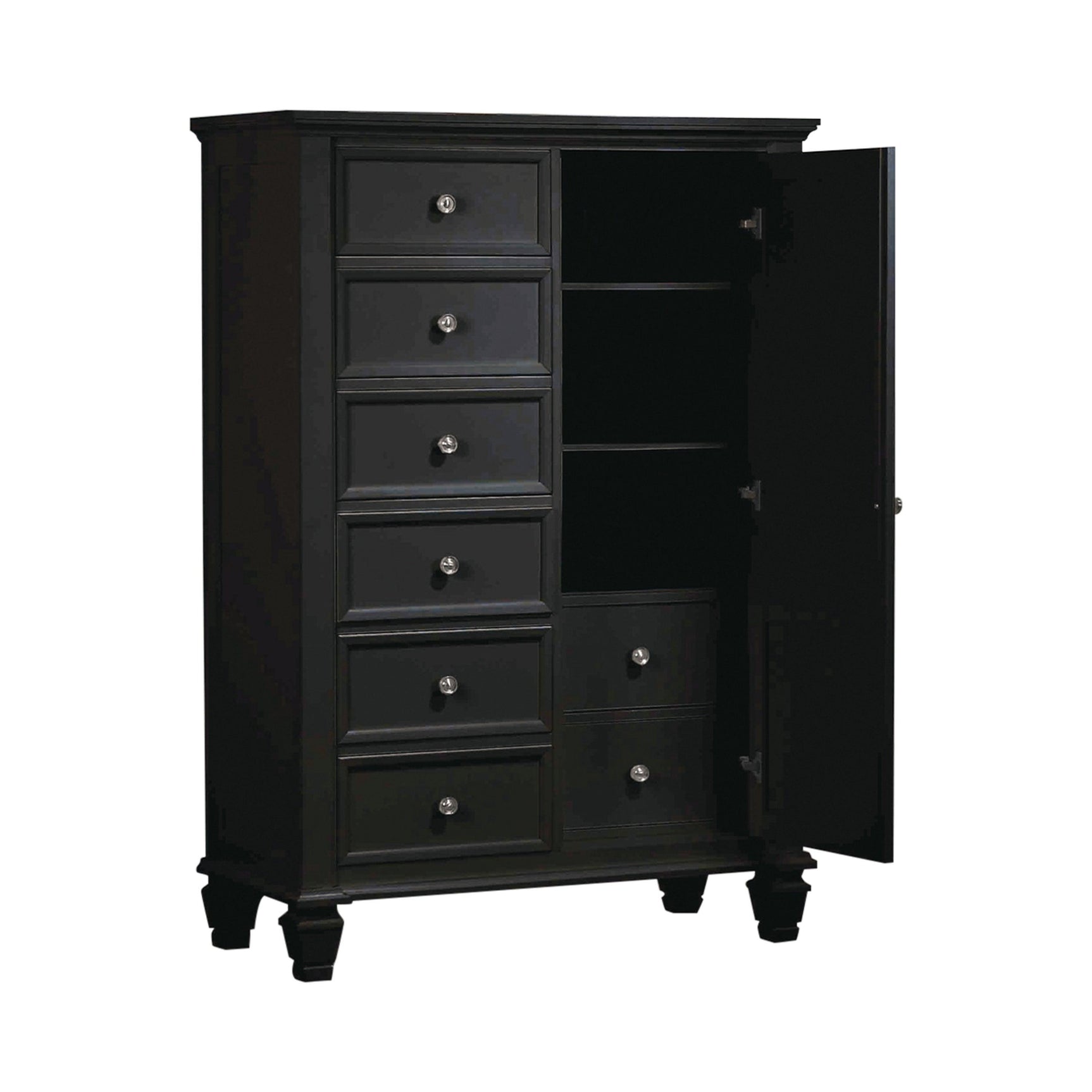 Sandy Beach 5-Drawer Chest Black - Ella Furniture