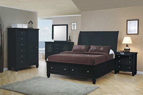 Sandy Beach Vertical Dresser Mirror Black - Ella Furniture
