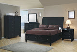 Sandy Beach 5-Drawer Chest Black - Ella Furniture