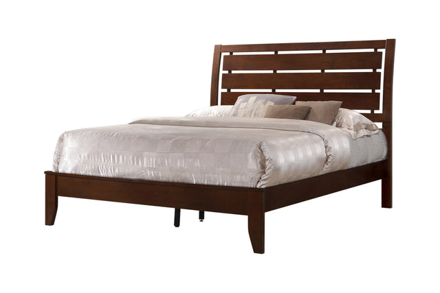 Serenity Queen Panel Bed Rich Merlot - Ella Furniture