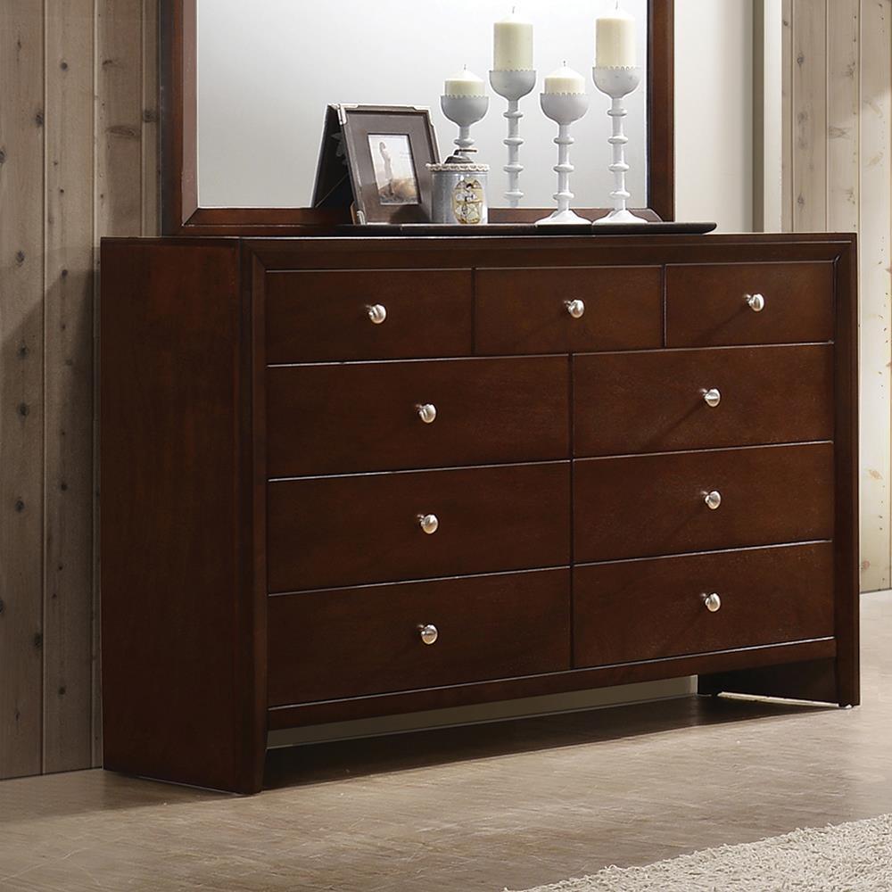 Serenity Rectangular 9-Drawer Dresser Rich Merlot - Ella Furniture