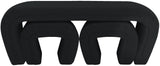 Odelia Black Boucle Fabric Bench - Ella Furniture