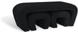 Odelia Black Boucle Fabric Bench - Ella Furniture