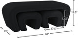 Odelia Black Boucle Fabric Bench - Ella Furniture