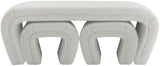 Odelia Cream Boucle Fabric Bench - Ella Furniture