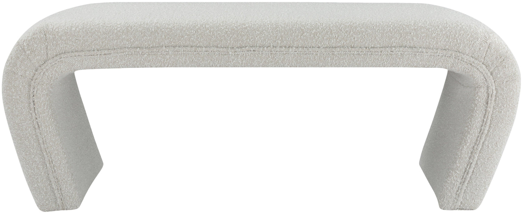 Odelia Cream Boucle Fabric Bench - Ella Furniture