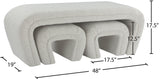 Odelia Cream Boucle Fabric Bench - Ella Furniture