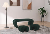 Odelia Green Boucle Fabric Bench - Ella Furniture