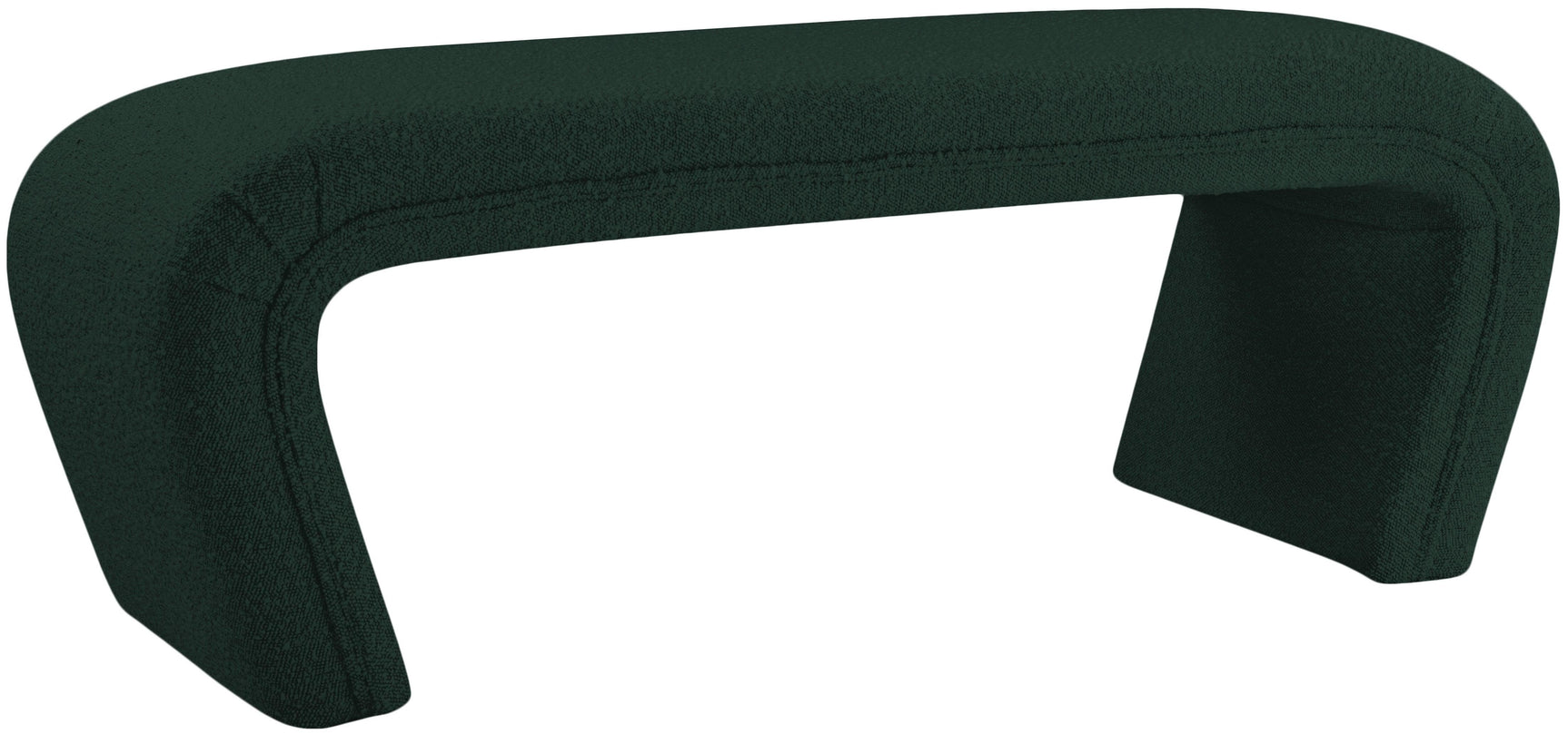 Odelia Green Boucle Fabric Bench - Ella Furniture