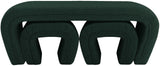 Odelia Green Boucle Fabric Bench - Ella Furniture