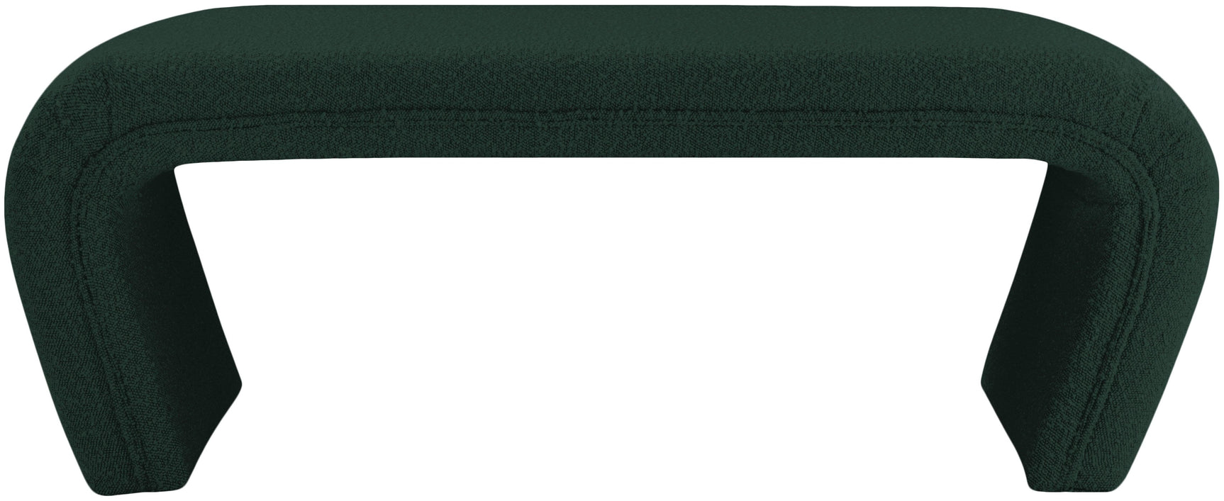 Odelia Green Boucle Fabric Bench - Ella Furniture