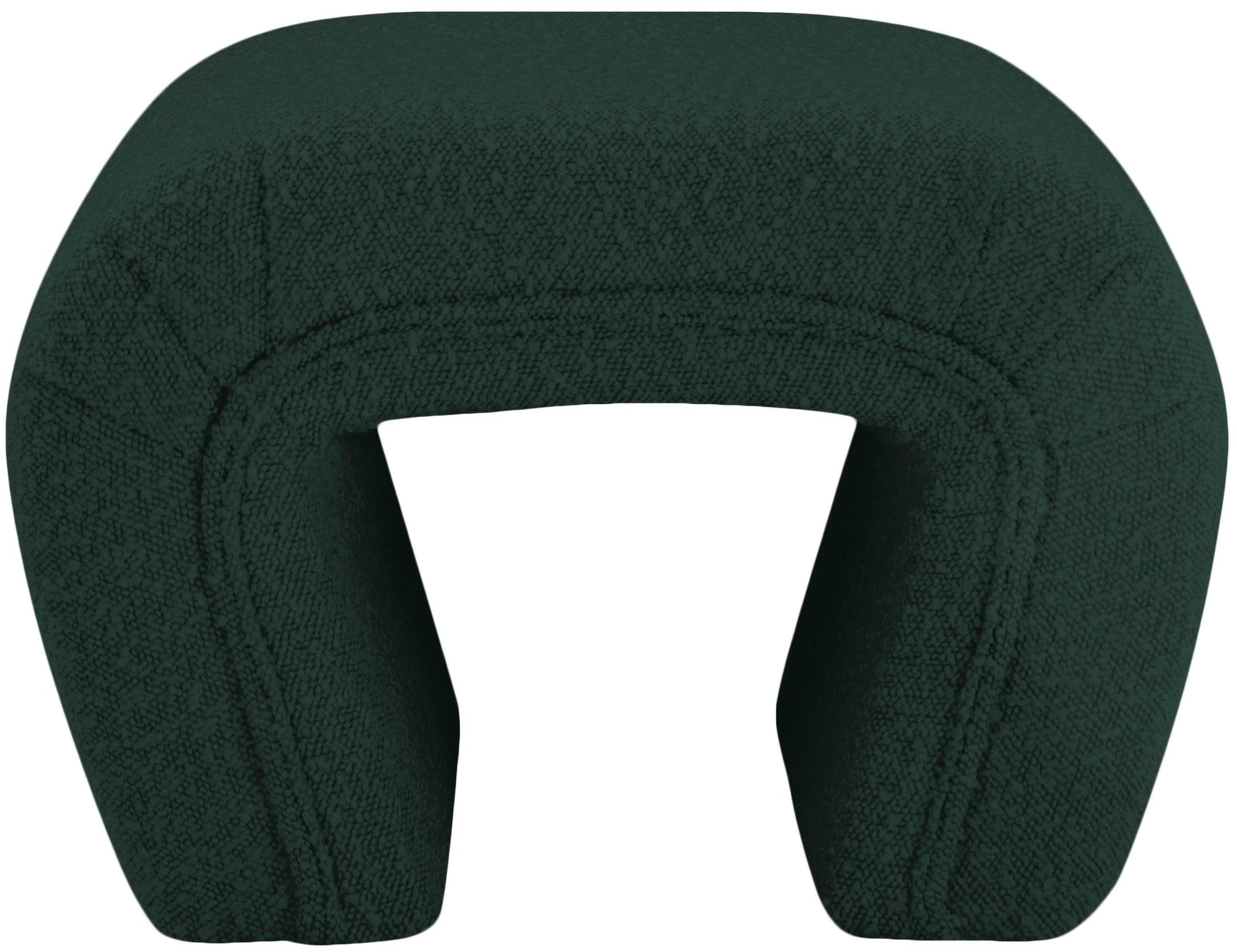 Odelia Green Boucle Fabric Bench - Ella Furniture