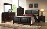 Carlton Full Upholstered Panel Bed Cappuccino And Black - Ella Furniture