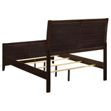 Carlton Full Upholstered Panel Bed Cappuccino And Black - Ella Furniture