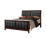 Carlton Full Upholstered Panel Bed Cappuccino And Black - Ella Furniture