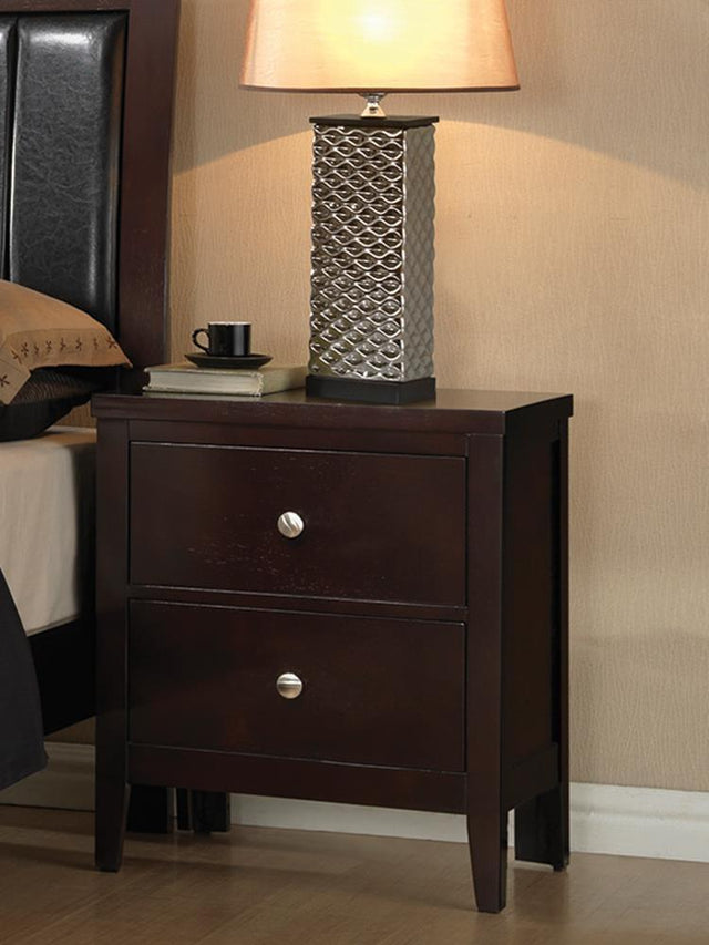 Carlton 2-Drawer Rectangular Nightstand Cappuccino - Ella Furniture