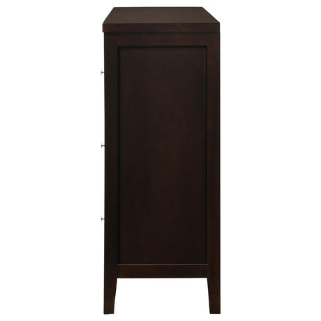 Carlton 6-Drawer Rectangular Dresser Cappuccino - Ella Furniture