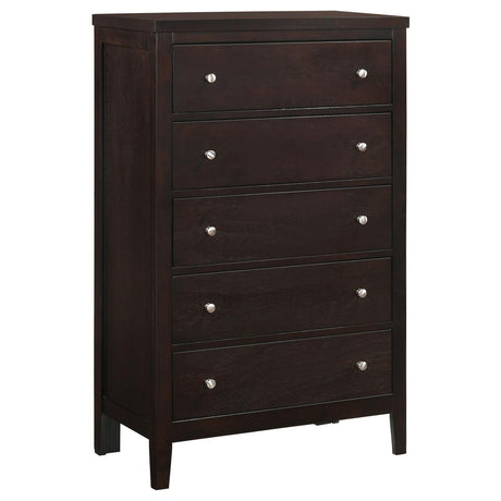 Carlton 5-Drawer Rectangular Chest Cappuccino - Ella Furniture