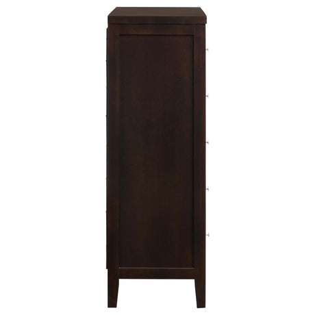 Carlton 5-Drawer Rectangular Chest Cappuccino - Ella Furniture