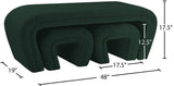 Odelia Green Boucle Fabric Bench - Ella Furniture