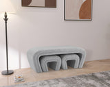 Odelia Grey Boucle Fabric Bench - Ella Furniture