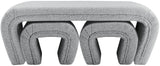 Odelia Grey Boucle Fabric Bench - Ella Furniture