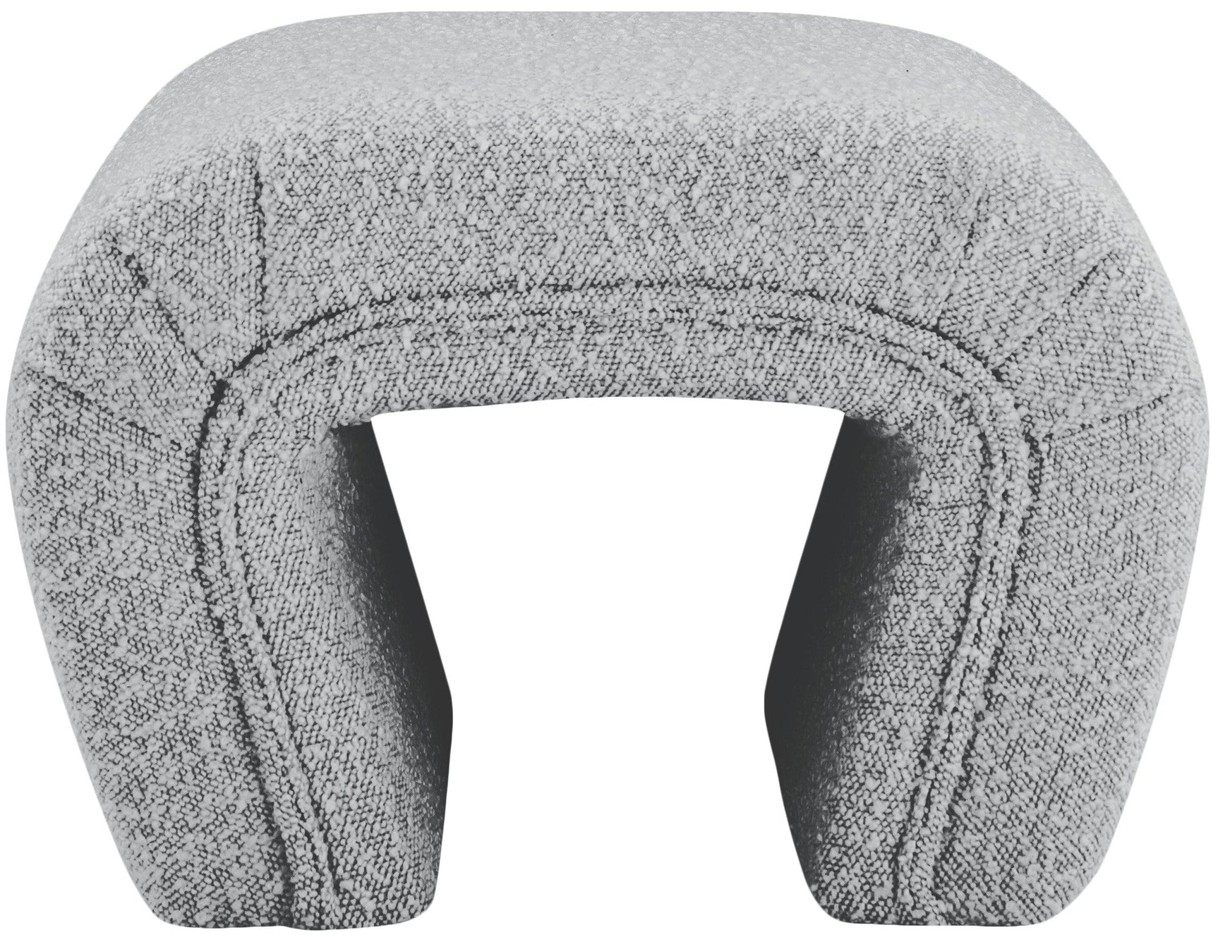 Odelia Grey Boucle Fabric Bench - Ella Furniture