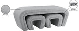 Odelia Grey Boucle Fabric Bench - Ella Furniture