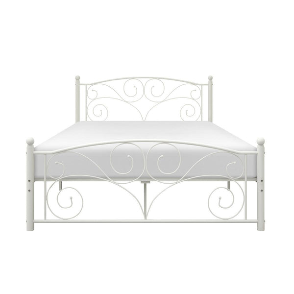 Pallina White Metal Modern Classic Metal Frame Full Platform Bed - Ella Furniture