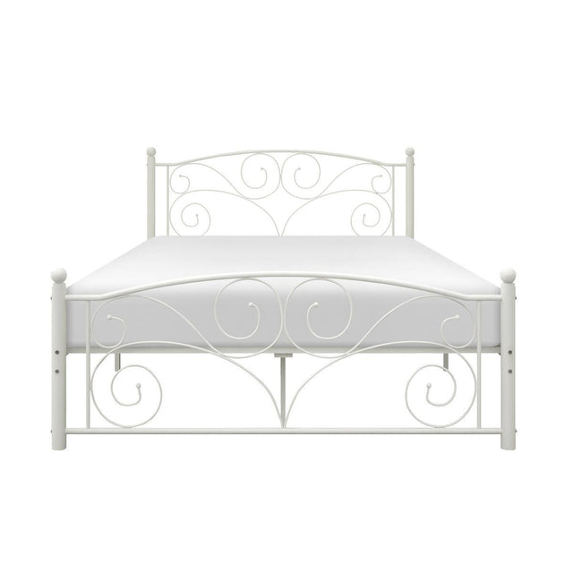 Pallina White Metal Modern Classic Metal Frame Full Platform Bed - Ella Furniture