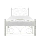 Pallina White Modern Contemporary Metal Twin Platform Bed - Ella Furniture