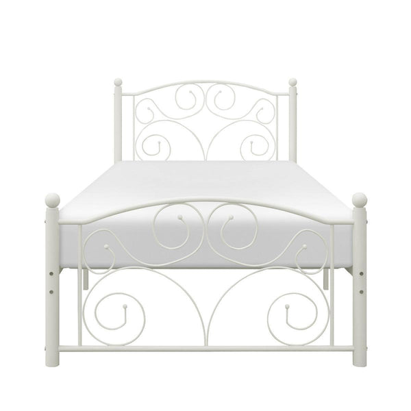 Pallina White Modern Contemporary Metal Twin Platform Bed - Ella Furniture