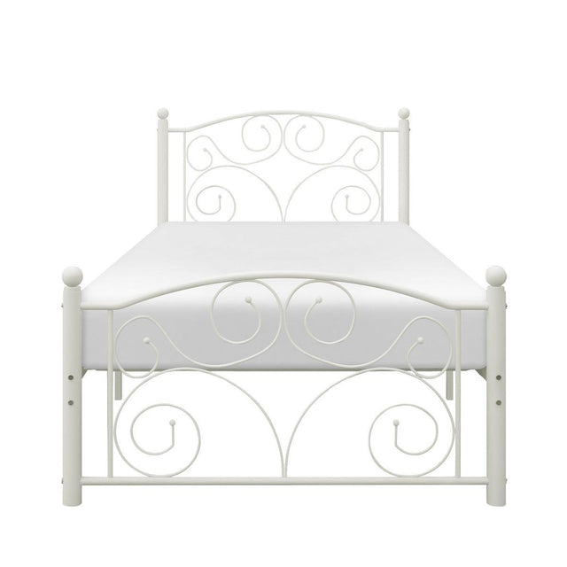 Pallina White Modern Contemporary Metal Twin Platform Bed - Ella Furniture