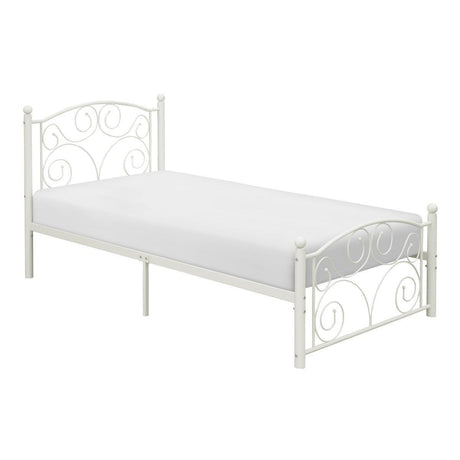 Pallina White Modern Contemporary Metal Twin Platform Bed - Ella Furniture