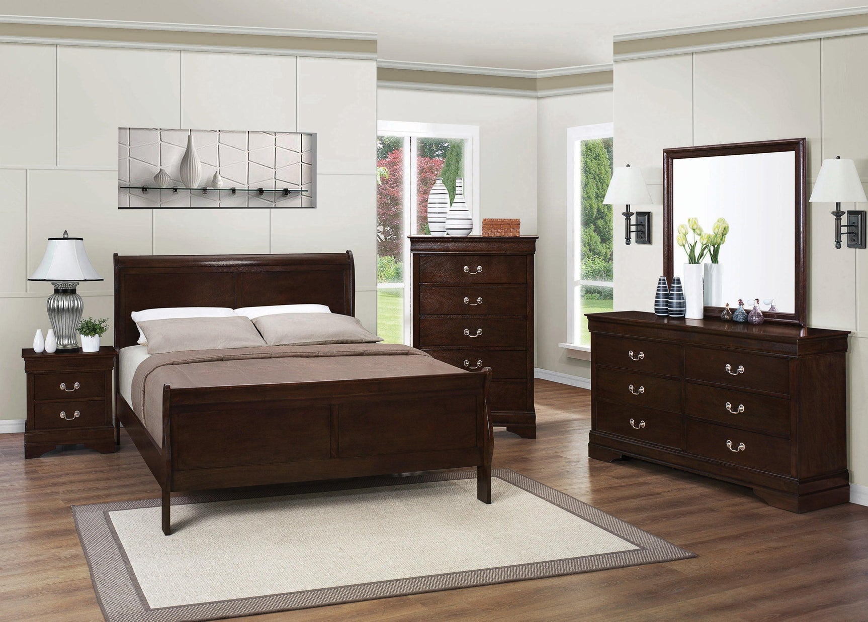 Louis Philippe 2-Drawer Nightstand Cappuccino - Ella Furniture