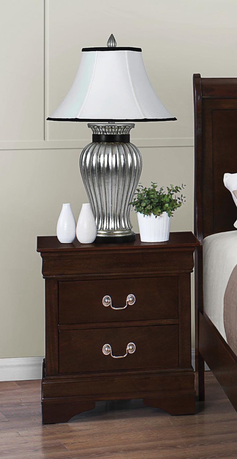 Louis Philippe 2-Drawer Nightstand Cappuccino - Ella Furniture
