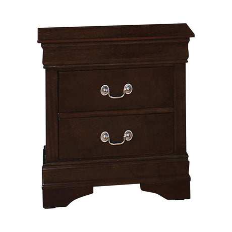 Louis Philippe 2-Drawer Nightstand Cappuccino - Ella Furniture