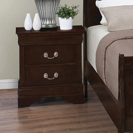 Louis Philippe Eastern King Panel Sleigh Bed Cappuccino - Ella Furniture
