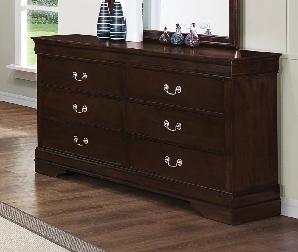 Louis Philippe 6-Drawer Dresser Cappuccino - Ella Furniture